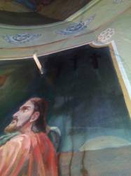Мироточение фрески «Моление о Чаше» в Никольском храме с. Саметь